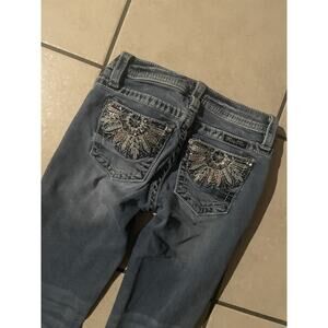 Miss Me Sunburst Girls Jeans Size 10 Bootcut Rodeo Flare Leg Medium Wash Blue